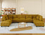 LLappuil Modular Sectional Sofa, 9 Seat Corduroy Sectional Sofa with Storage, 9 Back Cushion 9 Throw Pillow Yellow