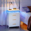 Smart LED Nightstand with 3 Drawers Modern Design Table for Bedroom, Closet, Dorm, White