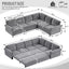 LLappuil Sectional Sofa with Pull Out Sofa Bed, Oversized Chenille Sofa Couch Convertible Sleeper Sofa Bed for Living Room Apartment