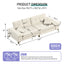LLappuil 105" Oversized Cloud Sofa Couch, Chenille Chestfied Tufted Couch with Wide Removable Armrests for Living Room