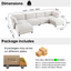 LLappuil Modular Sectional Sofa,  Modular Sectional Sofa with Storage, Oversized Deep Seat Chenille Sofa for Living Room