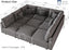 LLappuil Modular Sectional Sofa, 9 Seat Corduroy Sectional Sofa with Storage, 9 Back Cushion 9 Throw Pillow Gray