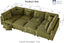 LLappuil Modular Sectional Sofa, 8 Seat Corduroy Sectional Sofa with Storage, 8 Back Cushion 8 Throw Pillow Green