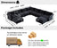 LLappuil Modular Sectional Sofa,  Modular Sectional Sofa with Storage, Oversized Deep Seat Chenille Sofa for Living Room