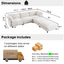 LLappuil Modular Sectional Sofa,  Modular Sectional Sofa with Storage, Oversized Deep Seat Chenille Sofa for Living Room