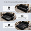 LLappuil King Size Pull Out Sofa Bed, Oversized Loveseat Sofa Convertible Sleeper Sofa Bed, Velvet Sofa Couch for Living Room Apartment Black