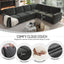 LLappuil Sectional Sofa with Pull Out Sofa Bed, Oversized Chenille Sofa Couch Convertible Sleeper Sofa Bed for Living Room Apartment