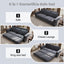 LLappuil King Size Pull Out Sofa Bed, Oversized Loveseat Sofa Convertible Sleeper Sofa Bed, Velvet Sofa Couch for Living Room Apartment Gray