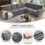 LLappuil Sectional Sofa with Pull Out Sofa Bed, Oversized Chenille Sofa Couch Convertible Sleeper Sofa Bed for Living Room Apartment