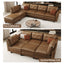 LLappuil Faux Leather Modular Sectional Sofa with Storage, Modern Brown Faux Leather, Reversible Chaise, U Shaped Couch for Living Room, Waterproof & Easy Clean, with Ottoman