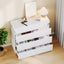 LLappuil TV Stand with Drawers, 6 Drawer Dresser for Bedroom, Chest of Drawers with LED Light White