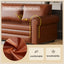 LLappuil King Size Pull Out Sofa Bed, Oversized Loveseat Sofa Convertible Sleeper Sofa Bed, Faux Leather Sofa Couch for Living Room Apartment Light Brown