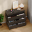 LLappuil TV Stand with Drawers, 6 Drawer Dresser for Bedroom, Chest of Drawers with LED Light Black