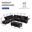 LLappuil Chenille L Shaped Modular Sectional Sofa 7 Seater Sectional Couch with Storage Ottoman, Deep Sectional Sofas for Living Room with Adjustable Armrest/Backrest