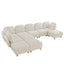 LLappuil Teddy Velvet Modular Sectional Couch, Oversized U Shaped Sectional Sofa for Living Room 10 Seater Sofa in Cozy Removable Covered Teddy Velvet Fabric,with Coffee Table Ottoman (Beige)