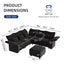 LLappuil Chenille L Shaped Modular Sectional Sofa 7 Seater Sectional Couch with Storage Ottoman, Deep Sectional Sofas for Living Room with Adjustable Armrest/Backrest