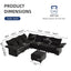 LLappuil Chenille L Shaped Modular Sectional Sofa 7 Seater Sectional Couch with Storage Ottoman, Deep Sectional Sofas for Living Room with Adjustable Armrest/Backrest