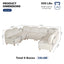 LLappuil Oversized Sectional Couch with Storage, Extra Large U Shaped Sofa Set with Reversible Chaise,113.5 Inch Width, 10 Seat Modular Sofa Sectional for Living Room, Beige, Teddy Velvet
