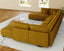 LLappuil Modular Sectional Sofa, 9 Seat Corduroy Sectional Sofa with Storage, 9 Back Cushion 9 Throw Pillow Yellow