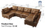 LLappuil Faux Leather Modular Sectional Sofa with Storage, Modern Brown Faux Leather, Reversible Chaise, U Shaped Couch for Living Room, Waterproof & Easy Clean, with Ottoman