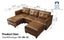 LLappuil Faux Leather Modular Sectional Sofa with Storage, Modern Brown Faux Leather, Reversible Chaise, U Shaped Couch for Living Room, Waterproof & Easy Clean, with Ottoman
