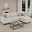 LLappuil Washable Modular Sectional Sleeper Sofa, Convertible Sectional Couches for Living Room, Breathable Soft Fabric Sofa, with 3 Extra Deep Seats and 3 Storage Ottomans, Removable, Beige