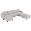 LLappuil Washable Modular Sectional Sleeper Sofa, Convertible Sectional Couches for Living Room, Breathable Soft Fabric Sofa, with 3 Extra Deep Seats and 3 Storage Ottomans, Removable, Beige