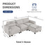 LLappuil Washable Modular Sectional Sleeper Sofa, Convertible Sectional Couches for Living Room, Breathable Soft Fabric Sofa, with 3 Extra Deep Seats and 3 Storage Ottomans, Removable, Beige