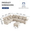LLappuil Chenille L Shaped Modular Sectional Sofa 7 Seater Sectional Couch with Storage Ottoman, Deep Sectional Sofas for Living Room with Adjustable Armrest/Backrest