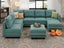 LLappuil Faux Leather Modular Sectional Sofa, Convertible U Shaped Sectional Couch with Storage, Modular Sectionals for Living Room, Faux Leather Fabric Waterproof Sofa, 6 Seat, Aqua Blue
