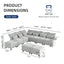 LLappuil Chenille L Shaped Modular Sectional Sofa 7 Seater Sectional Couch with Storage Ottoman, Deep Sectional Sofas for Living Room with Adjustable Armrest/Backrest