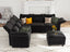 LLappuil Chenille L Shaped Modular Sectional Sofa 7 Seater Sectional Couch with Storage Ottoman, Deep Sectional Sofas for Living Room with Adjustable Armrest/Backrest
