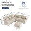 LLappuil Chenille L Shaped Modular Sectional Sofa 7 Seater Sectional Couch with Storage Ottoman, Deep Sectional Sofas for Living Room with Adjustable Armrest/Backrest