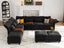 LLappuil Chenille L Shaped Modular Sectional Sofa 7 Seater Sectional Couch with Storage Ottoman, Deep Sectional Sofas for Living Room with Adjustable Armrest/Backrest