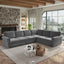 LLappuil Sectional Sofa with Pull Out Sofa Bed, Oversized Chenille Sofa Couch Convertible Sleeper Sofa Bed for Living Room Apartment
