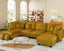 LLappuil Corduroy Modular Sectional Sofa with Storage Seats, Convertible Modular U Shaped Sectional Couch for Living Room, 8 Seat Oversized Sofa with 6 Back Cushion 6 Throw Pillow, Yellow