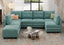 LLappuil Faux Leather Modular Sectional Sofa, Convertible U Shaped Sectional Couch with Storage, Modular Sectionals for Living Room, Faux Leather Fabric Waterproof Sofa, 6 Seat, Aqua Blue