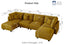 LLappuil Corduroy Modular Sectional Sofa with Storage Seats, Convertible Modular U Shaped Sectional Couch for Living Room, 8 Seat Oversized Sofa with 6 Back Cushion 6 Throw Pillow, Yellow