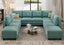 LLappuil Faux Leather Modular Sectional Sofa, Convertible U Shaped Sectional Couch with Storage, Modular Sectionals for Living Room, Faux Leather Fabric Waterproof Sofa, 6 Seat, Aqua Blue