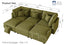 LLappuil Corduroy Modular Sectional Sofa with Storage Seats, Convertible Modular U Shaped Sectional Couch for Living Room, 8 Seat Oversized Sofa with 6 Back Cushion 6 Throw Pillow, Yellow
