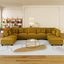 LLappuil Corduroy Modular Sectional Sofa with Storage Seats, Convertible Modular U Shaped Sectional Couch for Living Room, 8 Seat Oversized Sofa with 6 Back Cushion 6 Throw Pillow, Yellow