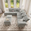 LLappuil Chenille L Shaped Modular Sectional Sofa 7 Seater Sectional Couch with Storage Ottoman, Deep Sectional Sofas for Living Room with Adjustable Armrest/Backrest