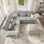 LLappuil Chenille L Shaped Modular Sectional Sofa 7 Seater Sectional Couch with Storage Ottoman, Deep Sectional Sofas for Living Room with Adjustable Armrest/Backrest