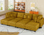 LLappuil Corduroy Modular Sectional Sofa with Storage Seats, Convertible Modular U Shaped Sectional Couch for Living Room, 8 Seat Oversized Sofa with 6 Back Cushion 6 Throw Pillow, Yellow