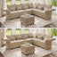 LLappuil Chenille L Shaped Modular Sectional Sofa 7 Seater Sectional Couch with Storage Ottoman, Deep Sectional Sofas for Living Room with Adjustable Armrest/Backrest