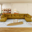 LLappuil Corduroy Modular Sectional Sofa with Storage Seats, Convertible Modular U Shaped Sectional Couch for Living Room, 8 Seat Oversized Sofa with 6 Back Cushion 6 Throw Pillow, Yellow