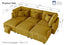 LLappuil Corduroy Modular Sectional Sofa with Storage Seats, Convertible Modular U Shaped Sectional Couch for Living Room, 8 Seat Oversized Sofa with 6 Back Cushion 6 Throw Pillow, Yellow
