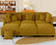 LLappuil Corduroy Modular Sectional Sofa with Storage Seats, Convertible Modular U Shaped Sectional Couch for Living Room, 8 Seat Oversized Sofa with 6 Back Cushion 6 Throw Pillow, Yellow