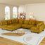 LLappuil Corduroy Modular Sectional Sofa with Storage Seats, Convertible Modular U Shaped Sectional Couch for Living Room, 8 Seat Oversized Sofa with 6 Back Cushion 6 Throw Pillow, Yellow