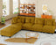 LLappuil Corduroy Modular Sectional Sofa with Storage Seats, Convertible Modular U Shaped Sectional Couch for Living Room, 8 Seat Oversized Sofa with 6 Back Cushion 6 Throw Pillow, Yellow